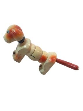Articulated Wood Toy Dog - Vintage